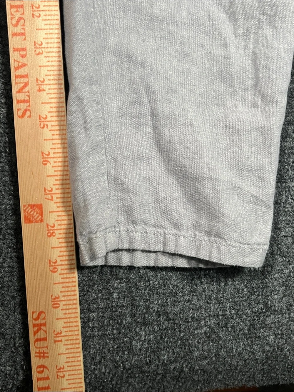 Porter & Ash Mens Linen Blend Pants Chino Beige Drawstring & Button 38x29 Casual